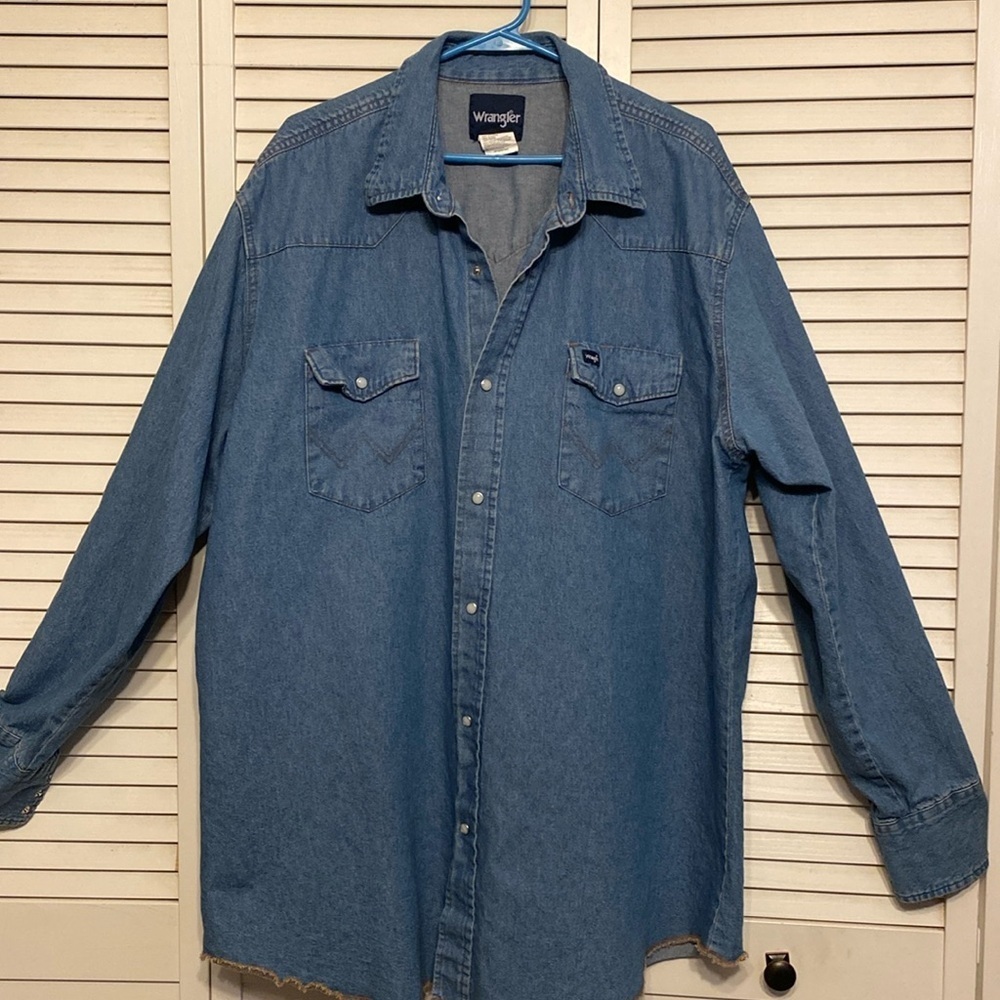 Wrangler Jean Shirt with Pearl Snaps Size 2XT